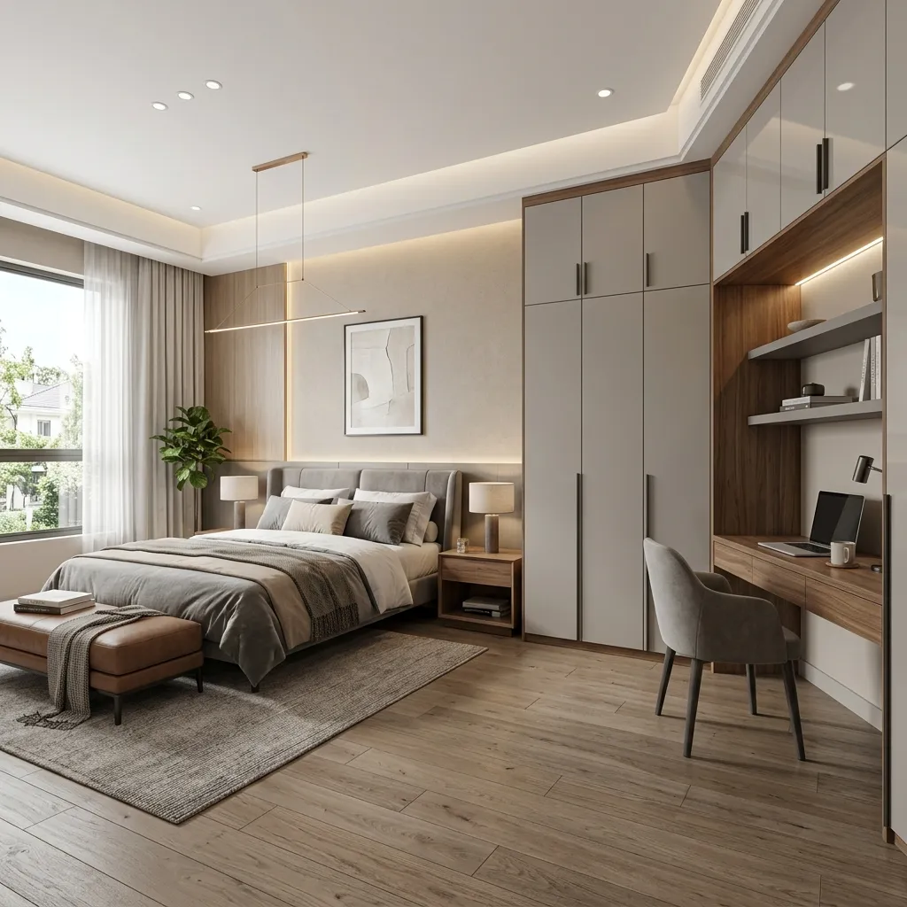 Bespoke master bedroom closet wardrobe fabrication